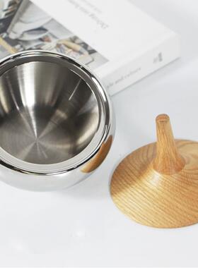 简约家居茶几不锈钢糖果罐储物罐摆件家用干果罐软装饰品