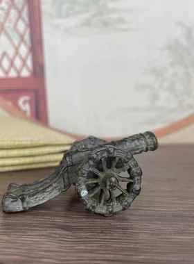 复古大炮线香插摆件仿古铜器实心茶宠饰品家居桌面古玩创意礼品