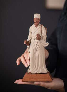 古代名医药圣李时珍摆件历史人物陶瓷雕像书房桌面景观造景装饰品