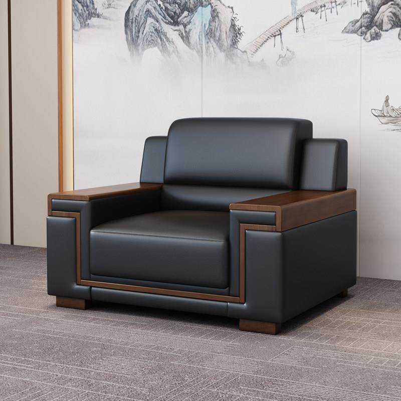 接待室办公室沙发会客区商务现代简约黑色会议厅沙发单人茶几组合,淘宝优惠券,粉丝福利购,淘宝优惠卷