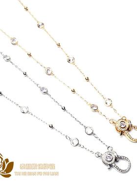 新款泰国原版佛牌链电镀微镶钻项链时尚吊坠挂链女满钻快拆扣