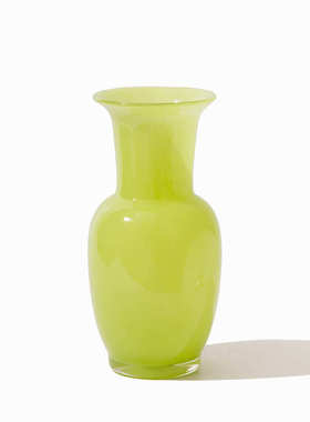 现代简约彩色瓷粉敞口梅瓶中古风创意玻璃花瓶客厅电视柜玄关装饰