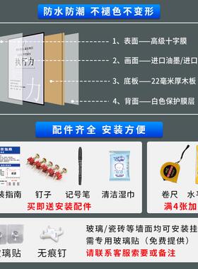 办公室企业文化墙装饰挂画 画件会议室会必议竖版公司激励志标语