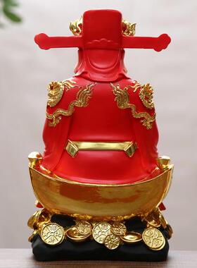 正品寺红衣坐金山文财神神爷 树脂招家用财供奉财庙神佛像 财财神