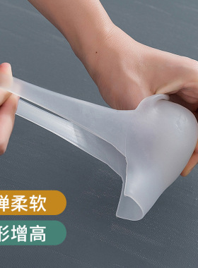 增高脱鞋鞋垫后跟透明硅胶增高垫