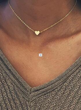 Simple Moon Star Heart Choker Necklace for Women Chain Neckl