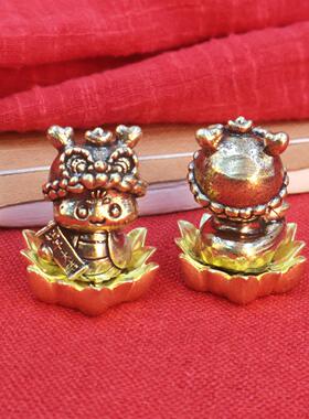 实心莲花灵蛇翻砂摆件仿古精工铜艺茶宠铜蛇古玩铜器铜把件摆摊