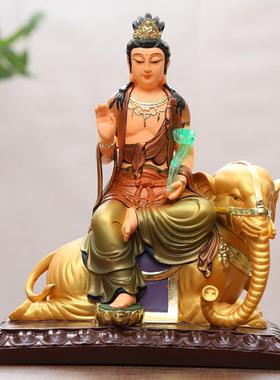 高档树脂殊普贤菩佛像摆萨件华严三供圣居家奉文殊佛像普贤文神像