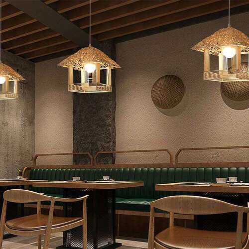 东南亚藤编灯式田园卧吊室客厅餐厅日771酒手工吧编织藤艺吊灯 - 图1