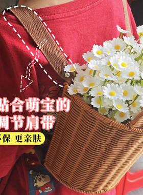 手工编织大双肩儿童小号HZT具背篓演幼儿园舞蹈出拍摄道装饰采茶