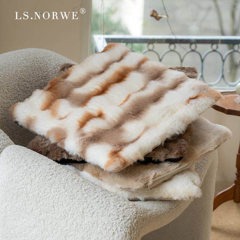 Seat Cushion Winter Rabbit Plush Dining Chair Cushion Thickened Memory Cotton Square Bay Window Futon Anti-Slip Fart Cushion Warm Sedentary Seat Cushion