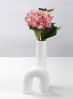 现代北欧花瓶几何不规则弯管摆件意式艺术软装样板间扭曲饰品花器