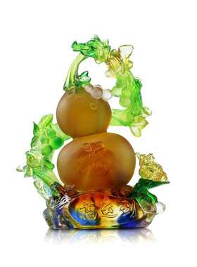 锋明古法琉璃葫芦摆件家居酒柜装饰品乔迁开业礼品琉璃摆件工艺品