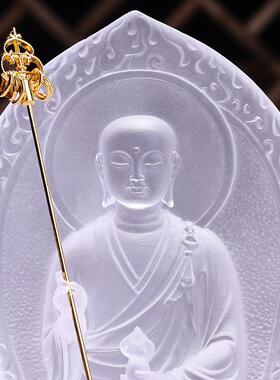 琉璃背板地藏王佛像佛堂摆件客厅寺庙居家供奉礼佛火焰地藏菩萨