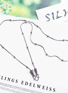 [掉色包换防敏]泰国佛牌链子吊坠项链长挂链钛钢金色毛衣链女