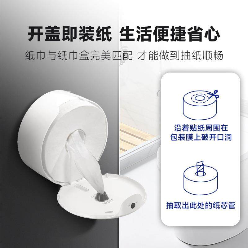 A5塑料商用卫生间专用卷纸盒壁挂免打孔抽纸盒大盘厕所纸巾盒轻奢,淘宝优惠券,粉丝福利购,淘宝优惠卷