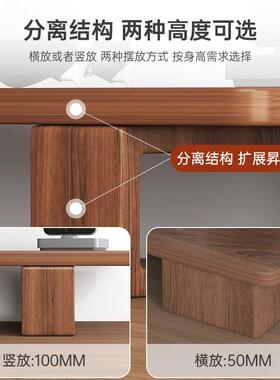 显示器电脑增高架桌面隔板置物架办公桌实木收纳托架台式电脑架