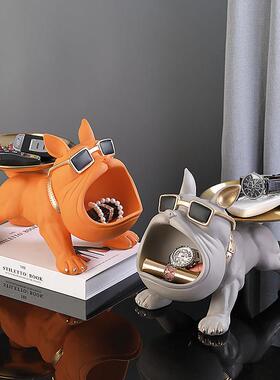 进门口玄关放钥匙网红摆件入户鞋柜置物收纳托 托盘轻奢客厅狗装