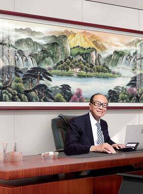 聚宝盆山水画客厅金山挂画字画办公室装饰风景画国画沙发背景墙挂