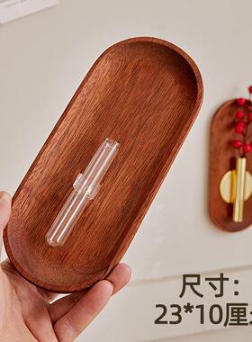实木盘DIY立体墙面装饰磁吸遮洞挡美化壁挂墙免打孔插花瓶器中古