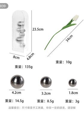 轻奢高档玄关酒柜装饰花瓶亚克力花插摆件客厅玄关新潮工艺品