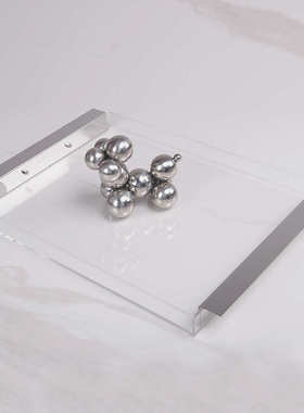 简约现代家居样板房透明亚克力桌面收纳装饰托盘软装客厅茶几摆件