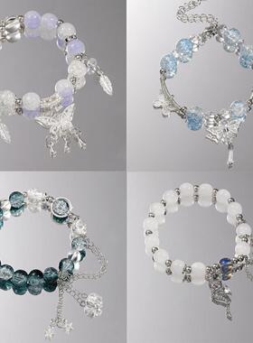 Butterfly Bracelet跨境爆款高级感琉璃蝴蝶串珠手炼女闺蜜礼物