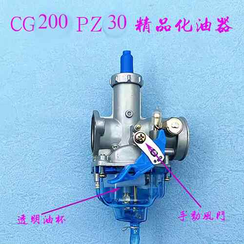 男装车CG200 摩托车化油器 PZ30 CG200/200cc化油器透明底座全新 - 图0