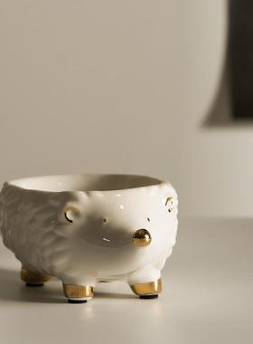 正品刺猬肥皂盒 北样ins风创意简约陶瓷浴室收纳盒 板间桌面摆欧