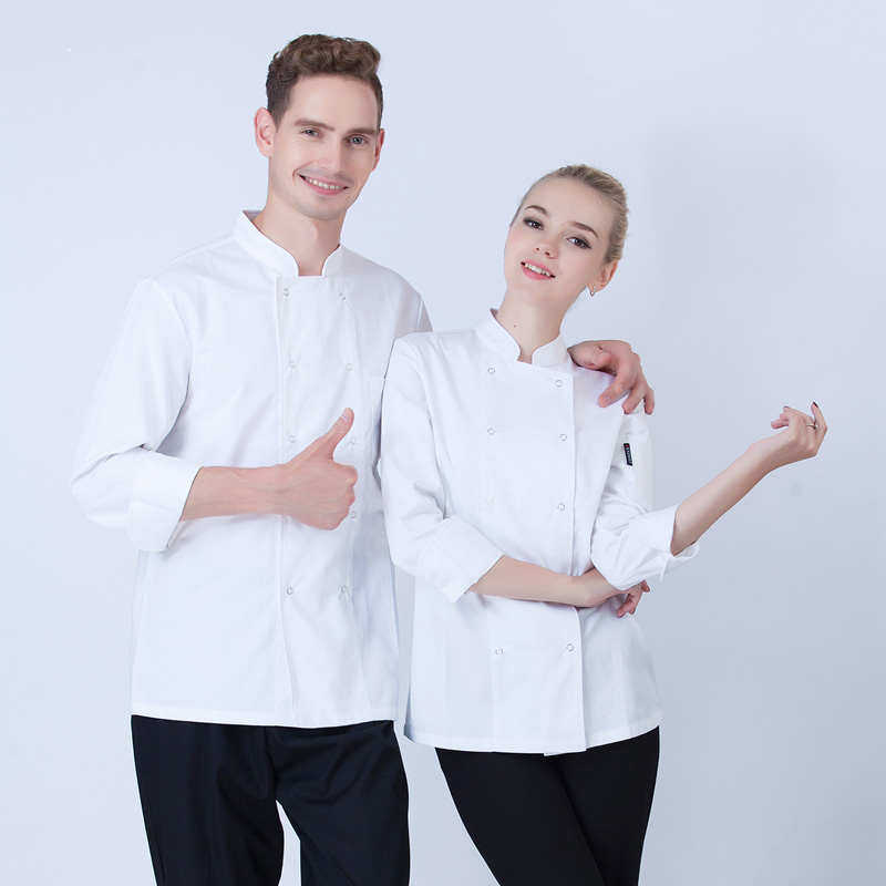 厨师服长袖 酒店厨房男女长袖厨师服装 蛋糕烘焙面点师工作服秋冬,淘宝优惠券,粉丝福利购,淘宝优惠卷