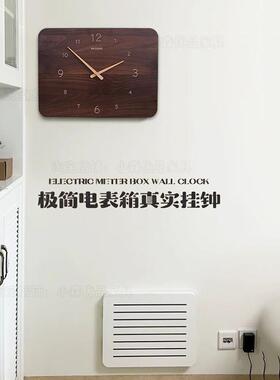 黑胡桃超薄弱OOO电遮盒挡媒装饰盖板电表箱画多体网线遮挡箱免箱