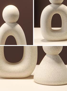 现简SHBA1703乔约树脂抽象一家代三口摆件办室公客厅电视柜玄关装