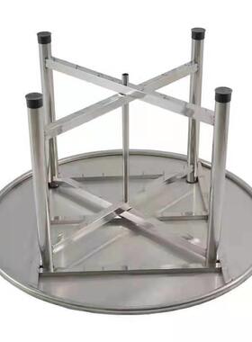 不锈钢折叠圆桌家用吃饭一体大餐桌户外便携圆形桌简约小圆台