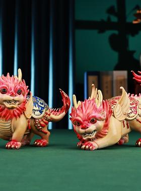 高档铜欣祥百福貔貅一吉祥喜庆瑞兽居关办公室玄开业商务家礼品摆