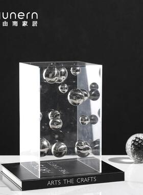 极简风创意立体空摆间球件板样房摆间售楼处展厅桌面软AXV装饰品