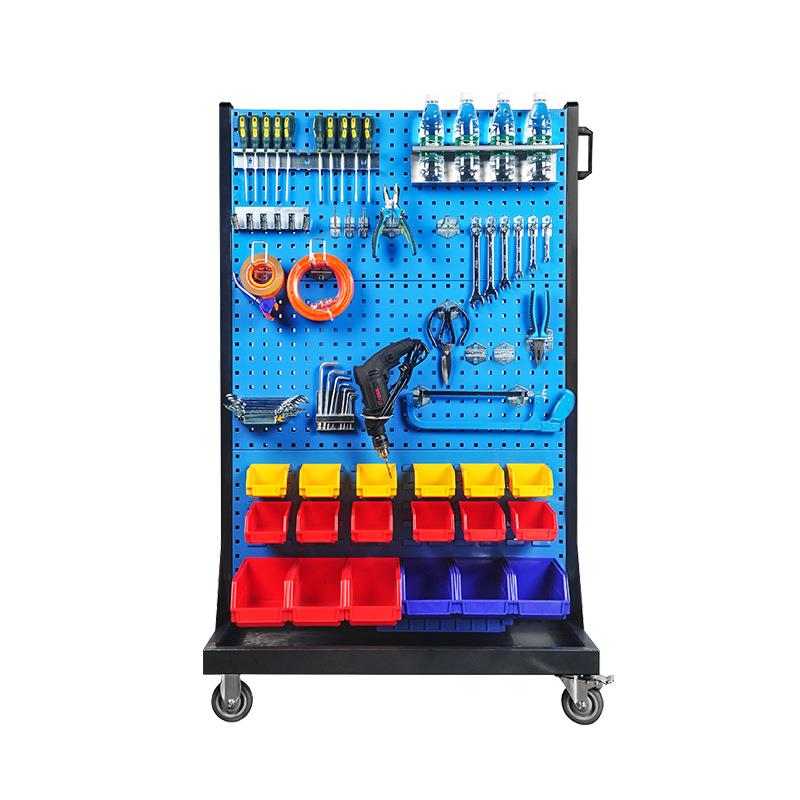 Thickened hardware tool rack square hole louver hole board single and double-sided material rack multi-functional removable storage rack