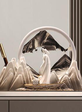 创意李白流沙画 画笔筒摆件办公室书房桌面装饰品毕业礼物送老师