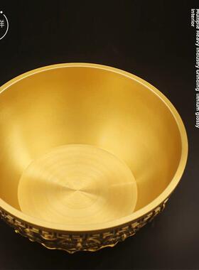 铜莲花聚财聚宝盆饭罐财富储钱罐摆件结婚嫁妆套客厅家