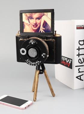 复式支架相机模型铁皮怀老旧工艺品客厅酒吧橱6021古摄窗拍影道具