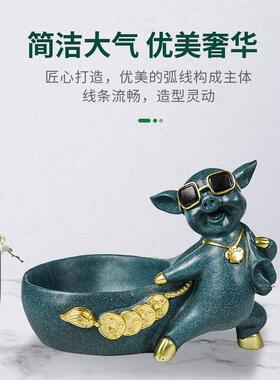 跨境招财福袋猪红酒架收纳摆件水果盘装饰品圣诞节家居桌面摆件