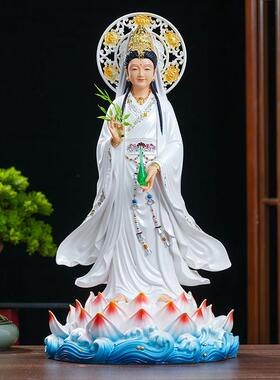 妙善观音娘娘南海观音菩萨树脂佛像供奉观世音佛堂神像家用摆件