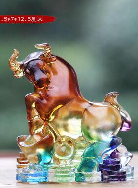 十二生肖古法琉璃摆件12生肖全套属相猪牛虎鸡马蛇居家摆设工艺品