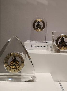 部现晶代轻奢透明水时钟表摆件样板间楼卧室房售客OLM厅餐厅桌面