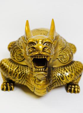 金钱龙龟工艺品乔迁开业摆件八卦龙龟客厅办公室饰品黄铜龙头龟