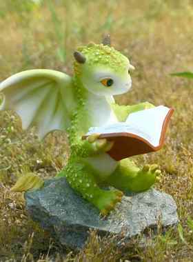 创意小龙摆件恐龙装饰品卡通模型公仔可爱树脂仿真动物送男女礼物