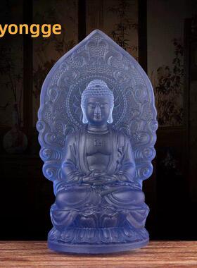 琉璃释迦牟尼小摆件三宝佛如来南无阿弥陀佛像居家供奉药师佛坐像