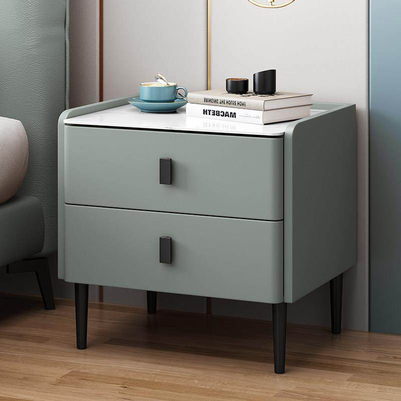 全实木轻奢岩板床头柜卧室现代简约意式极简皮质储物床边收纳柜子,淘宝优惠券,粉丝福利购,淘宝优惠卷