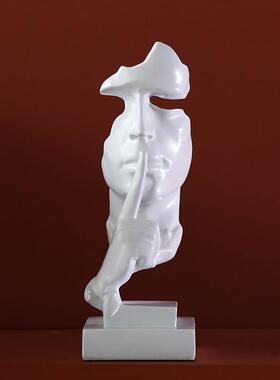 新款直销简约现代沉默是金抽象雕塑工艺品摆件办公室客厅艺术品装