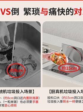 厨真家用厨房智能食物垃圾处理器大口径全自动厨余粉碎水槽All