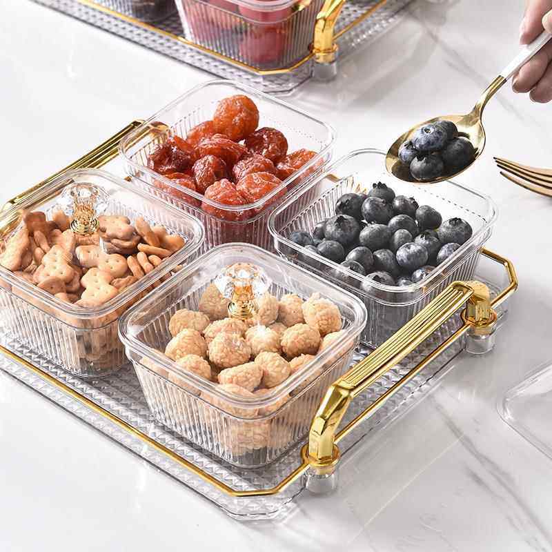 特别好看的果盘大高端精致高颜值家用客厅塑料PET分格干果盘水果,淘宝优惠券,粉丝福利购,淘宝优惠卷